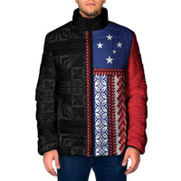Samoa Flag Padded Jacket Ula Fala With Samoan Siapo - Polynesian Pride
