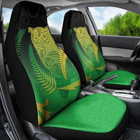 New Zealand Aotearoa Ruru Car Seat Cover Maori Fern Art Green LT05 - Polynesian Pride
