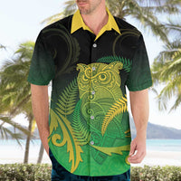 New Zealand Aotearoa Ruru Hawaiian Shirt Maori Fern Art Green