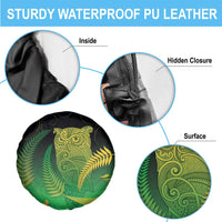 New Zealand Aotearoa Ruru Spare Tire Cover Maori Fern Art Green LT05 - Polynesian Pride