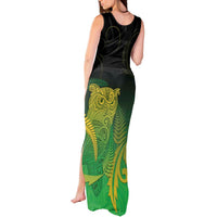 New Zealand Aotearoa Ruru Tank Maxi Dress Maori Fern Art Green LT05 - Polynesian Pride