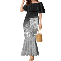 New Zealand Aotearoa Ruru Mermaid Dress Maori Fern Art Black LT05 Women Black - Polynesian Pride