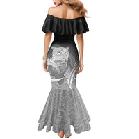 New Zealand Aotearoa Ruru Mermaid Dress Maori Fern Art Black LT05 - Polynesian Pride