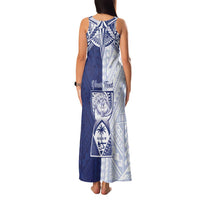Personalised Northern Mariana Islands And Guam Family Matching Tank Maxi Dress and Hawaiian Shirt Latte Stone With Tribal Pattern LT05 - Polynesian Pride