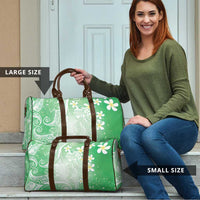Polynesian Jellyfish Travel Bag With Plumeria Green