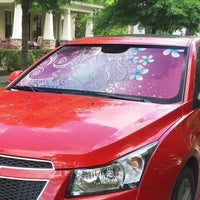 Polynesian Jellyfish Auto Sun Shade With Plumeria Pink