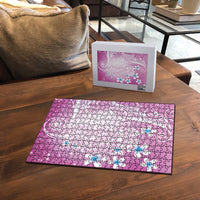 Polynesian Jellyfish Puzzle With Plumeria Pink