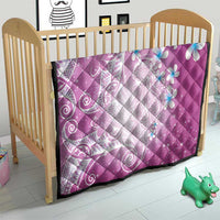 Polynesian Jellyfish Quilt With Plumeria Pink