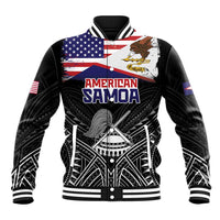 American Samoa Flag Day Baseball Jacket Bald Eagle With Polynesian Pattern