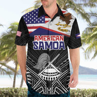American Samoa Flag Day Hawaiian Shirt Bald Eagle With Polynesian Pattern