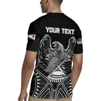 American Samoa Flag Day Rugby Jersey Bald Eagle With Polynesian Pattern
