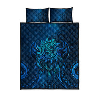 New Zealand Dream Catcher Quilt Bed Set Maori Koru Pattern Blue Version