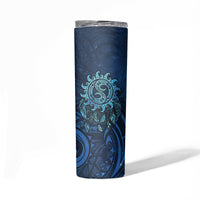 New Zealand Dream Catcher Skinny Tumbler Maori Koru Pattern Blue Version LT05 - Polynesian Pride