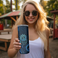 New Zealand Dream Catcher Skinny Tumbler Maori Koru Pattern Blue Version LT05 - Polynesian Pride