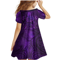 New Zealand Dream Catcher Family Matching Mermaid Dress and Hawaiian Shirt Maori Koru Pattern Purple Version LT05 - Polynesian Pride