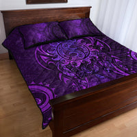 New Zealand Dream Catcher Quilt Bed Set Maori Koru Pattern Purple Version