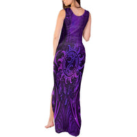New Zealand Dream Catcher Tank Maxi Dress Maori Koru Pattern Purple Version LT05 - Polynesian Pride