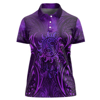 New Zealand Dream Catcher Women Polo Shirt Maori Koru Pattern Purple Version