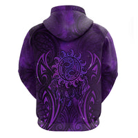 New Zealand Dream Catcher Zip Hoodie Maori Koru Pattern Purple Version LT05 - Polynesian Pride