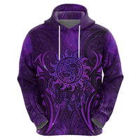 New Zealand Dream Catcher Zip Hoodie Maori Koru Pattern Purple Version LT05 - Polynesian Pride