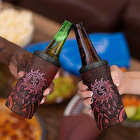 New Zealand Dream Catcher 4 in 1 Can Cooler Tumbler Maori Koru Pattern Red Version
