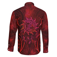 New Zealand Dream Catcher Family Matching Tank Maxi Dress and Hawaiian Shirt Maori Koru Pattern Red Version LT05 - Polynesian Pride
