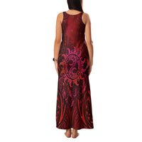 New Zealand Dream Catcher Family Matching Tank Maxi Dress and Hawaiian Shirt Maori Koru Pattern Red Version LT05 - Polynesian Pride