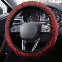 New Zealand Dream Catcher Steering Wheel Cover Maori Koru Pattern Red Version
