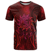 New Zealand Dream Catcher T Shirt Maori Koru Pattern Red Version