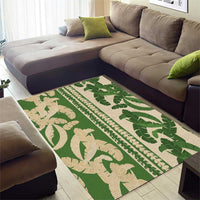 Hawaii Pua Kenikeni Lei Area Rug With Lau Maia Green