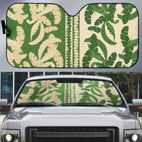 Hawaii Pua Kenikeni Lei Auto Sun Shade With Lau Maia Green