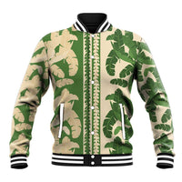 Hawaii Pua Kenikeni Lei Baseball Jacket With Lau Maia Green