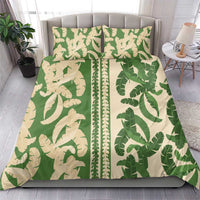 Hawaii Pua Kenikeni Lei Bedding Set With Lau Maia Green