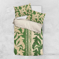 Hawaii Pua Kenikeni Lei Bedding Set With Lau Maia Green