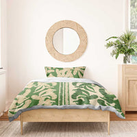 Hawaii Pua Kenikeni Lei Bedding Set With Lau Maia Green