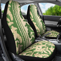 Hawaii Pua Kenikeni Lei Car Seat Cover With Lau Maia Green