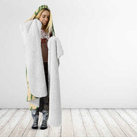 Hawaii Pua Kenikeni Lei Hooded Blanket With Lau Maia Green