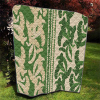 Hawaii Pua Kenikeni Lei Quilt With Lau Maia Green