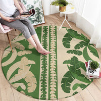 Hawaii Pua Kenikeni Lei Round Carpet With Lau Maia Green