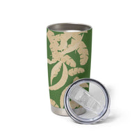 Hawaii Pua Kenikeni Lei Tumbler Cup With Lau Maia Green