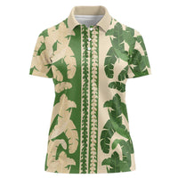 Hawaii Pua Kenikeni Lei Women Polo Shirt With Lau Maia Green