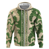 Hawaii Pua Kenikeni Lei Zip Hoodie With Lau Maia Green