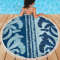 Hawaii Pua Kenikeni Lei Beach Blanket With Lau Maia Royal Blue