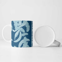 Hawaii Pua Kenikeni Lei Ceramic Mug With Lau Maia Royal Blue