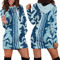 Hawaii Pua Kenikeni Lei Hoodie Dress With Lau Maia Royal Blue