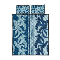 Hawaii Pua Kenikeni Lei Quilt Bed Set With Lau Maia Royal Blue