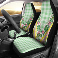 Hawaii Pikake Lokelani Plumeria Lei Car Seat Cover Green Palaka Motifs