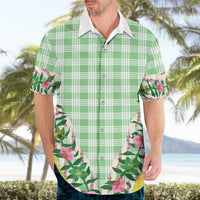 Hawaii Pikake Lokelani Plumeria Lei Hawaiian Shirt Green Palaka Motifs