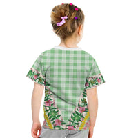 Hawaii Pikake Lokelani Plumeria Lei Kid T Shirt Green Palaka Motifs