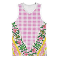 Hawaii Pikake Lokelani Plumeria Lei Basketball Jersey Pink Palaka Motifs